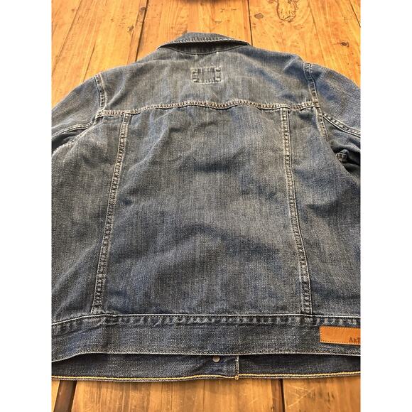 Abercrombie & Fitch Denim Jean Blue Jacket Size XL Y2K 90s Button Closure - Picture 12 of 16